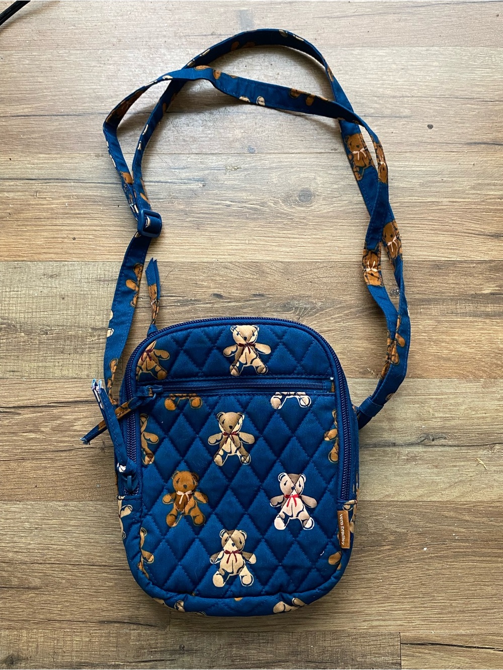 Vera Bradley Navy Blue Quilted Teddy Crossbody Bag